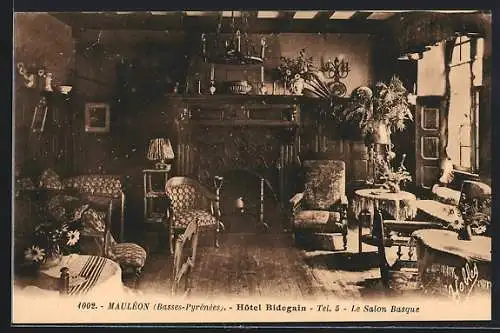 AK Mauléon /B.-P., Hotel Bidegain, le Salon Basque