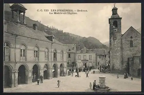 AK Bedous, La Mairie et l`Eglise