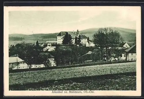 AK Altenhof im Mühlkreis, Ortspartie mit Kirche