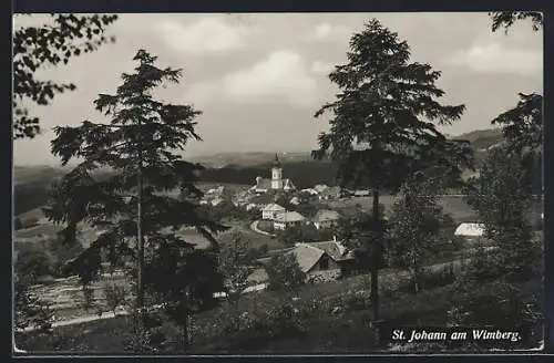 AK St. Johann am Wimberg, Ortsansicht aus der Vogelschau