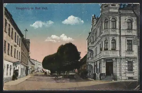 AK Bad Hall, Strassenpartie mit Hauptplatz