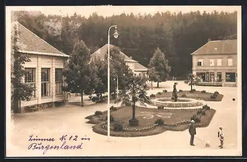 AK Tatzmannsdorf, Parkanlagen und Friseur Gustav Löwy & Bruder