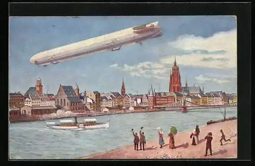 AK Frankfurt a. Main, Internationale Luftschifffahrts-Ausstellung mit Zeppelin