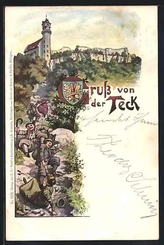 AK Teck, Panorama mit Burg