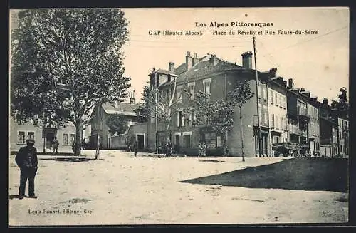 AK Gap /Hautes-Alpes, Place du Révelly et Rue Faure-du-Serre