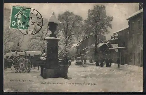 AK Gap /Hautes-Alpes, Place de Bonne, effet du neige