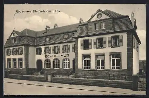 AK Pfaffenhofen i. Els., Blick zum Schulhaus