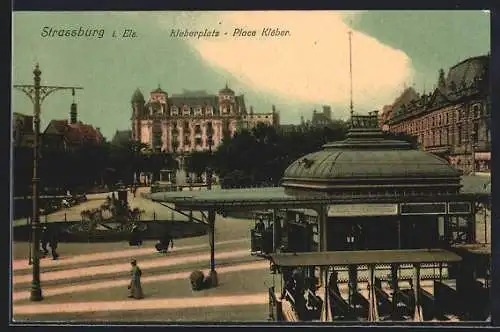 AK Strassburg i. Els., belebter Kleberplatz