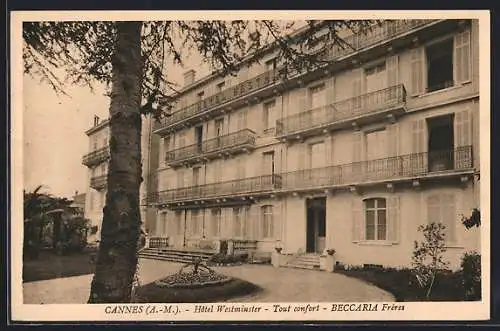 AK Cannes /A.-M., Hotel Westminster-Tout confort-Beccaria Frères