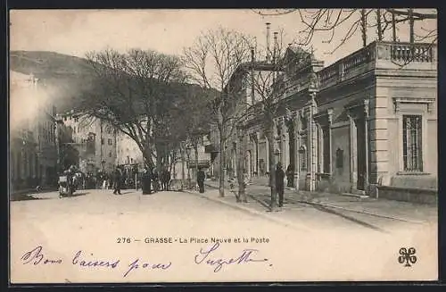 AK Grasse, La Place Neuve et la Poste