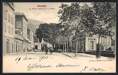 AK Grasse, la Place Neuve & la Poste