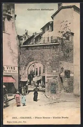 AK Grasse, Place Neuve, Vieille Porte