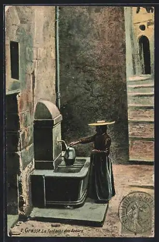 AK Grasse, La Fontaine des Soeurs