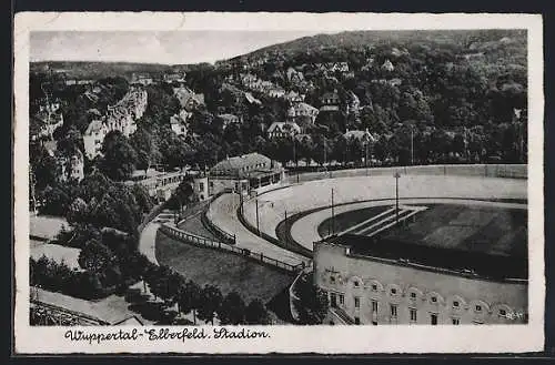 AK Wuppertal-Elberfeld, Stadion aus der Vogelschau