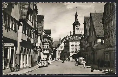 AK Aalen, Marktplatz mit Geschäften