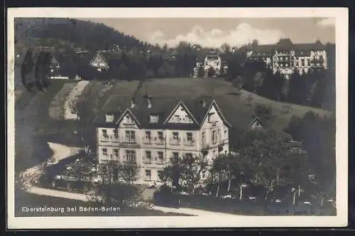 AK Ebersteinburg bei Baden-Baden, Ortsansicht von einen Berg aus