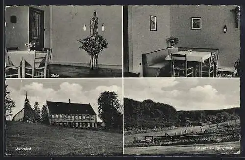 AK Nottuln, Müttererholungsheim Marienhof in den Baumbergen mit Blick auf das Säuglingsheim