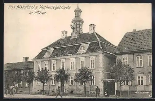 AK Mitau, historisches Rathausgebäude