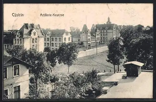 AK Cüstrin, Artiillerie-Kaserne aus der Vogelschau