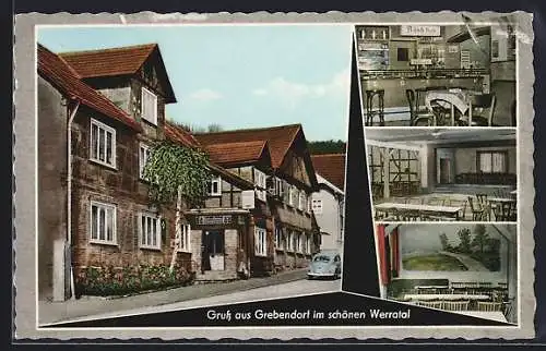 AK Grebendorf im Werratal, Gasthaus Hellwig, Innenansichten