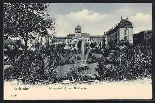 AK Karlsruhe, Oberpostdirektion, Rückseite