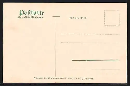 AK Karlsruhe, Oberpostdirektion, Rückseite