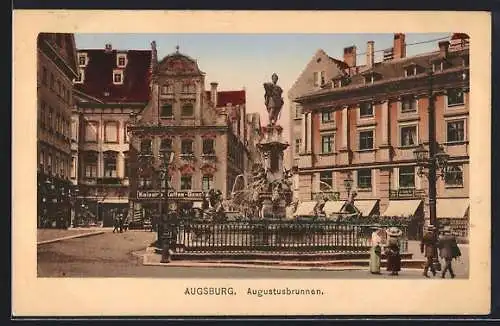 AK Augsburg, Partie am Augustusbrunnen