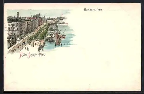 Lithographie Hamburg-Neustadt, Alter Jungfernstieg