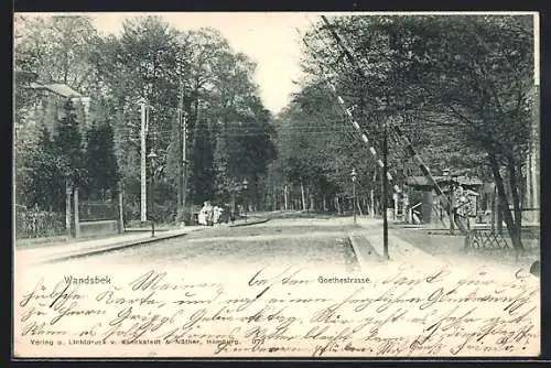 AK Hamburg-Wandsbek, Goethestrasse mit Schranke