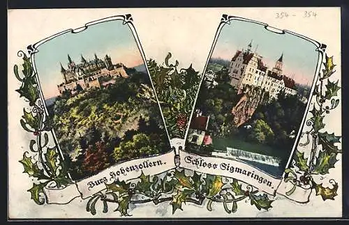 AK Sigmaringen, Schloss Sigmaringen und Burg Hohenzollern