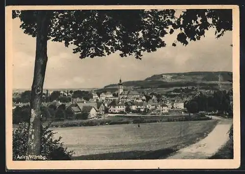 AK Aalen /Württbg., Teilansicht mit Kirche