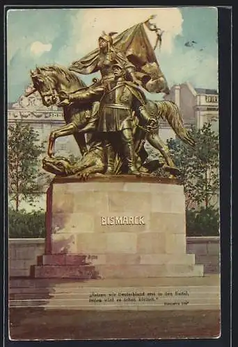 AK Frankfurt a. M., Bismarck-Denkmal