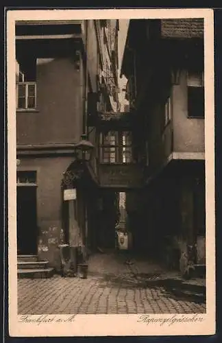 AK Alt-Frankfurt, Strasse Rapunzelgässchen mit Gasthaus