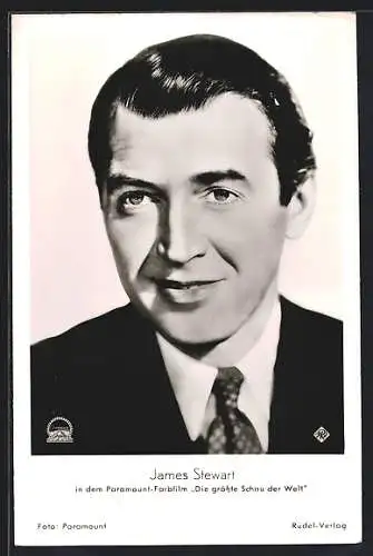 AK Schauspieler James Stewart in dem Film Die grösste Schau der Welt