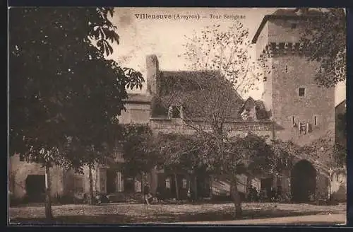 AK Villeneuve /Aveyron, Tour Savignac