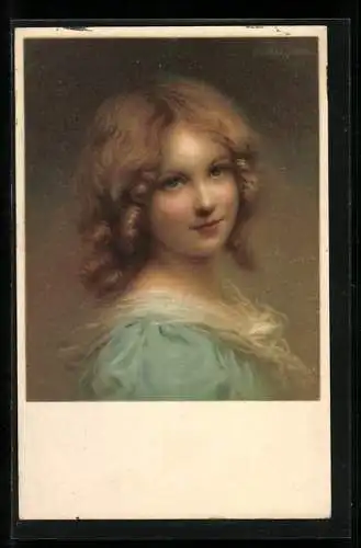 Künstler-AK M. Munk Nr. 1103: süsses Mädchen mit Engelslocken