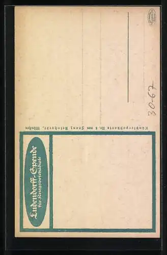 AK Helft alle zur Ludendorffspende für Kriegsbeschädigte, Veteranen pflanzen Baum