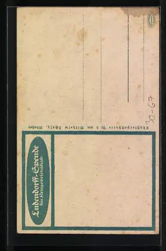 AK Ludendorffspende für Kriegsbeschädigte, Verwundete am Pflug, Leute spenden