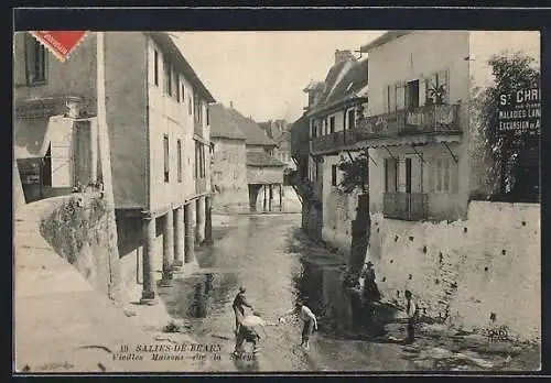 AK Salies-de-Béarn, Vieilles Maisons sur la Saleys