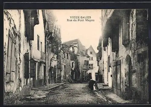 AK Vieux-Salies, Rue du Pont Mayou, Strassenpartie