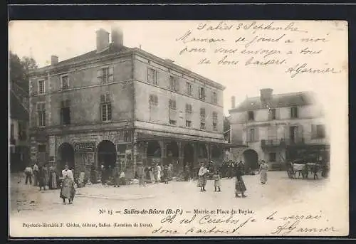 AK Salies-de-Bearn, Mairie et Place du Bayaa