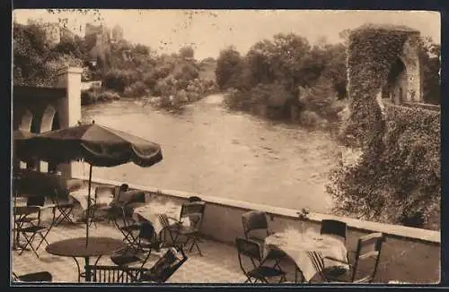 AK Sauveterre-de-Béarn, Le Val-Riant vu de la terrasse de la Maison du Gave