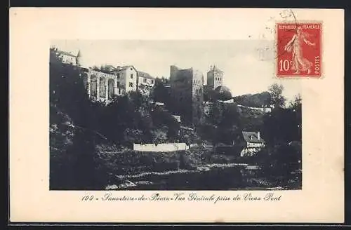 AK Sauveterre-de-Béarn, Vue Générale prise du Vieux Pont