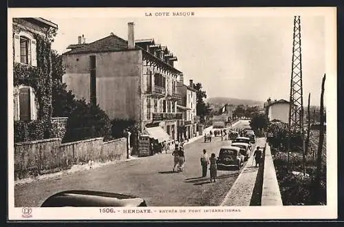 AK Hendaye, La Cote Basque, Entrée du Pont Internationale