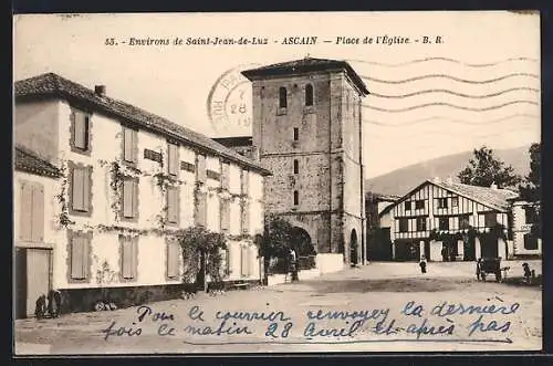 AK Ascain, Place de l`Église