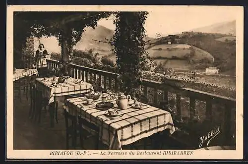 AK Biriatou /B.-P., La Terrasse du Restaurant Hiribarren