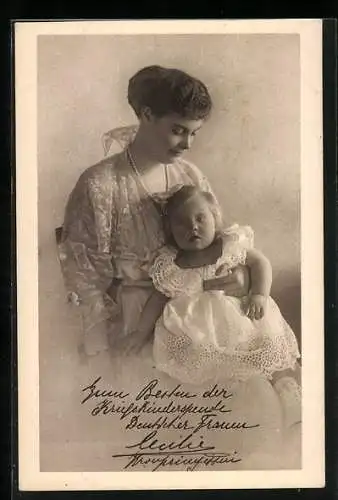 AK Prinzessin Alexandrine mit Kronprinzessin Cecilie