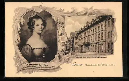 Künstler-AK Hannover, Geburtshaus der Königin Luise von Preussen, Portrait