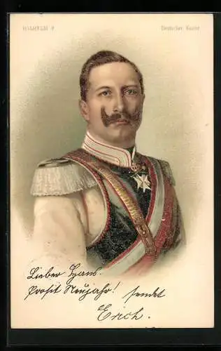 AK Kaiser Wilhelm II. mit Oberlippenbart