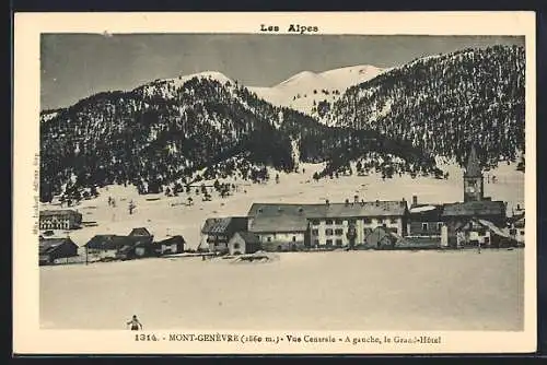 AK Mont-Genèvre /Alpes, Vue Centrale, A gauche, le Grand Hotel